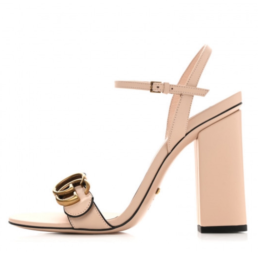 New in Box Gucci Marmont Heel Leather Sandals